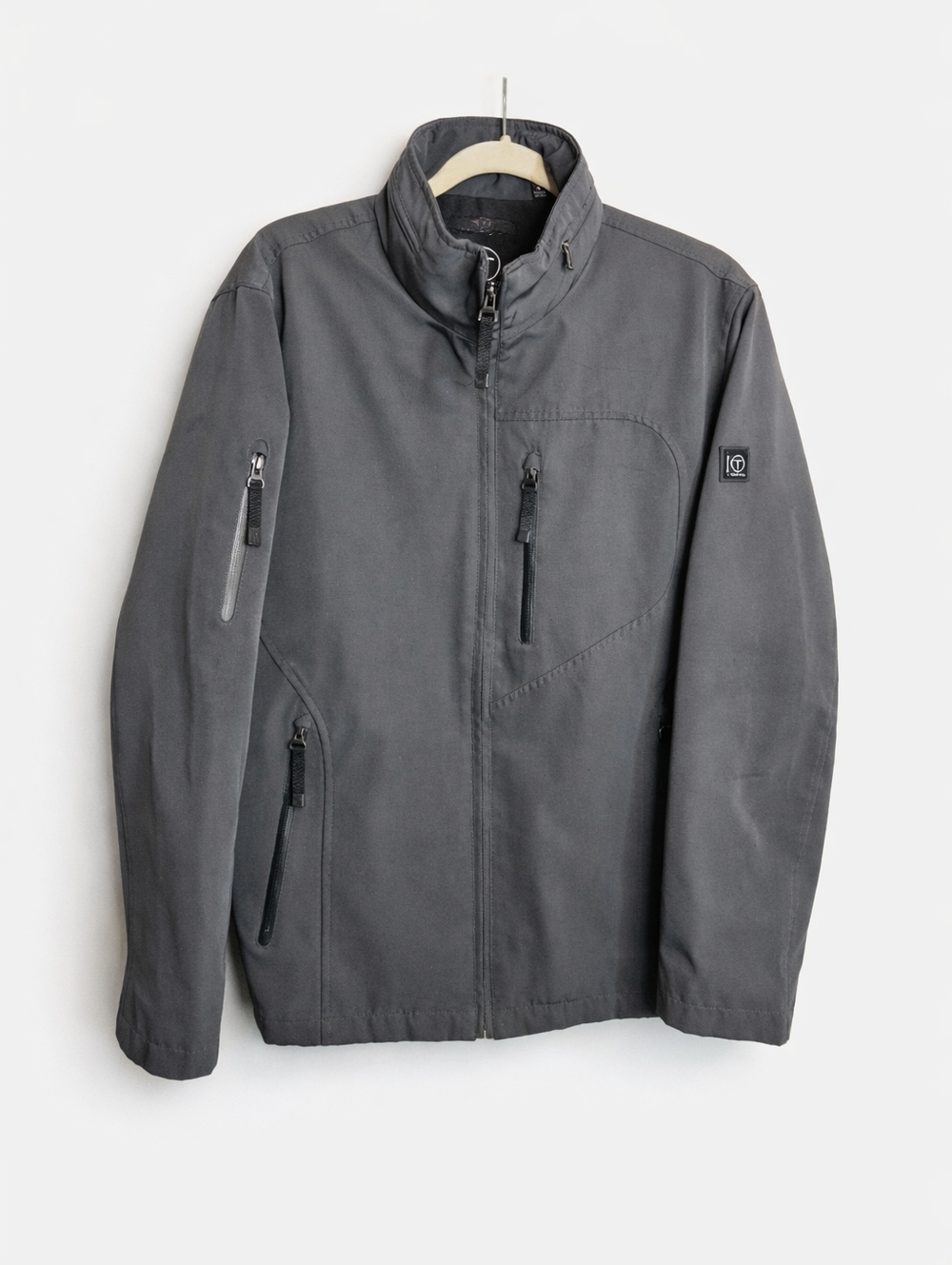 Tumi T-Tech Convertible Hooded Jacket Gray Softshell Full Zip Men’s M